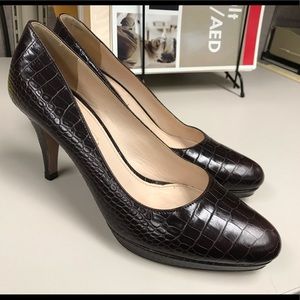 Brown Prada croc heels shoes